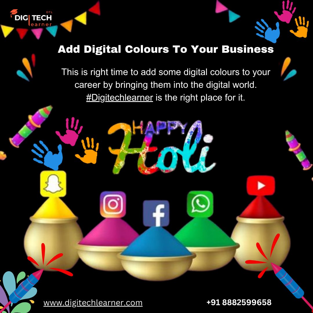 Digitechlearner's tweet image. This is right time to add some digital colours to your career by bringing them into the digital world. #digitechlearner is the right place for it.🎉🎨
#digitechlearner #HardikPandya #होलिकोत्सव #BJPList #HappyHoli #होली #ANYUJIN #MSGGurumantraBhandara