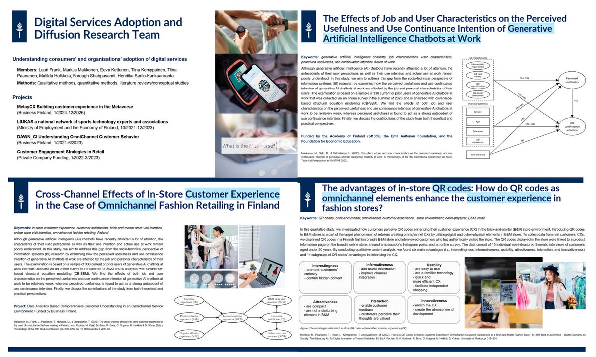 Introducing our teams! 

Digital Services Adoption and Diffusion Research Team (DART) focuses on research on the adoption and diffusion of digital services. DART aims to increase the understanding of consumer behaviour and consumer experiences related to digital services.