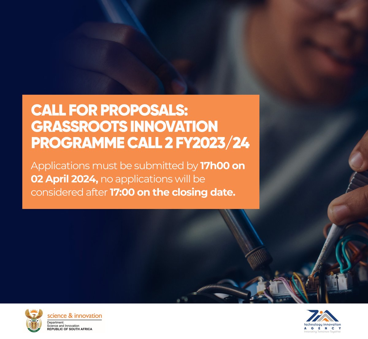 TIA is inviting individuals to submit funding applications for GIP. Kindly be aware that the deadline for applications has been extended until April 2, 2024. To apply, please visit the following link: tia.org.za/blog/2024/02/1….

#innovation #tia #GIP #DSI