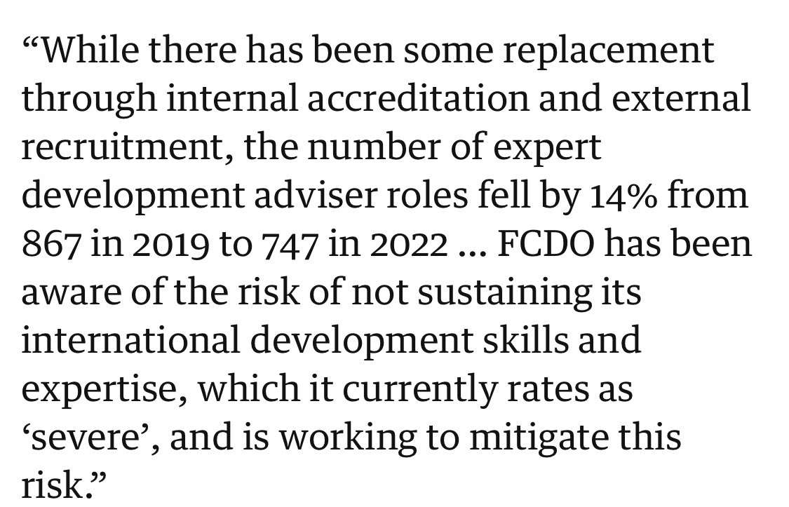 The NAO confirms what I (and many others) have been saying: the DFID/FCO merger has been particularly brutal on the UK’s once-lauded development expertise: