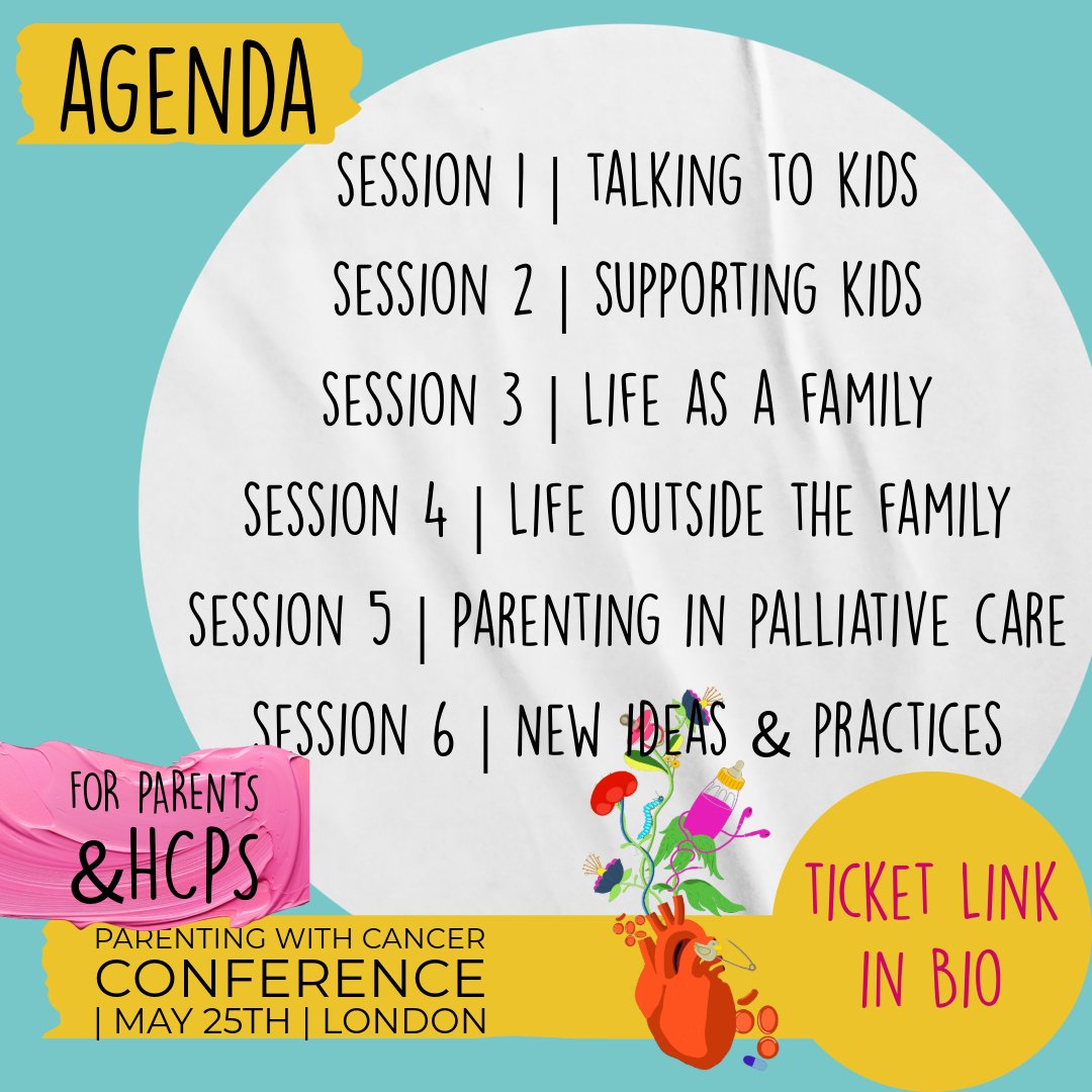 PARENTING WITH CANCER CONFERENCE | MAY 25th LONDON. We have a packed agenda. Two plenary lectures, six sessions, parent panels, and stands from supporting organisations. Tickets from www.parentingwithcancer.orgwebsite. #PwC2024 #parentingwithcancer #cancer #parenting #family