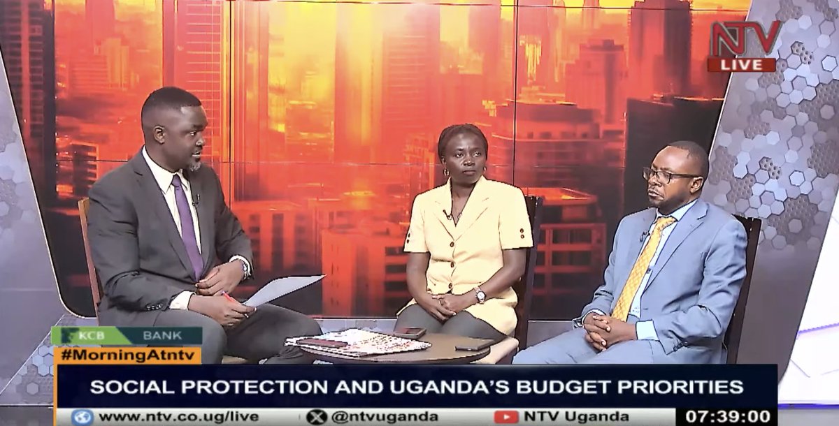 Join us for an insightful talk on Uganda's budget priorities and their impact on social care! with Mr. Patrick Kiconco Katabaazi, Coordinator of the Parliamentary Forum on Social Protection, and Ms. Teopista Kizza, Programmes Manager, Africa Youth Development Link #MorningAtNTV