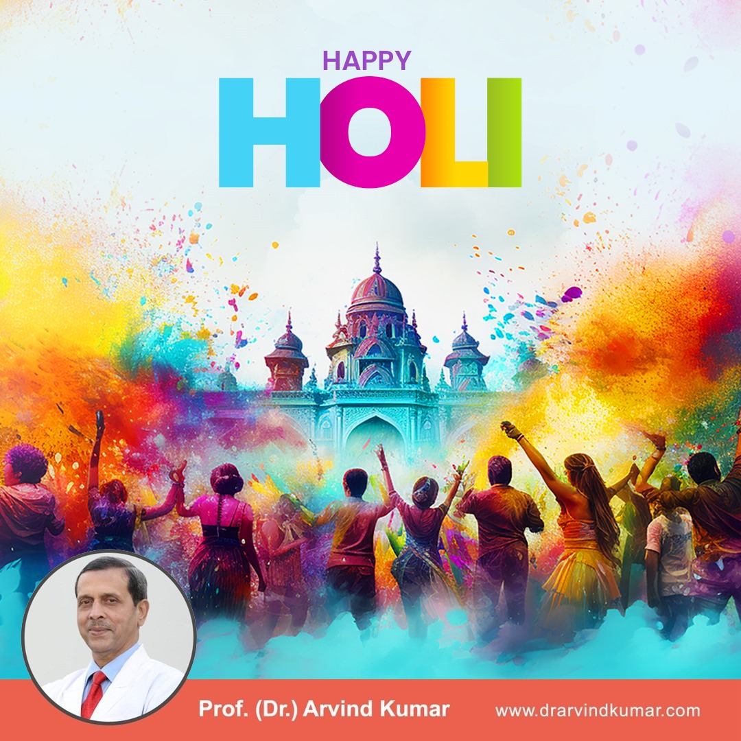 Wishing you all a very happy and vibrant Holi & wishing a rainbow of happiness and good health for everyone! 🌈😍 May your life be as vibrant and joyous as the colors of Holi! 💛💙💜🤍❤️ #HappyHoli #HappyHoli2024 #HoliHai #HoliFestival #FestivalOfColours #DrArvind #MedantaGurgaon