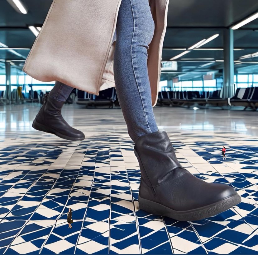 Tinies were permitted to fly but they were totally forgotten about when in airports.    There were people all over the place that would walk without watching where they were going.   #ShortStories #WritingCommunity #Giantess #WomensBoots