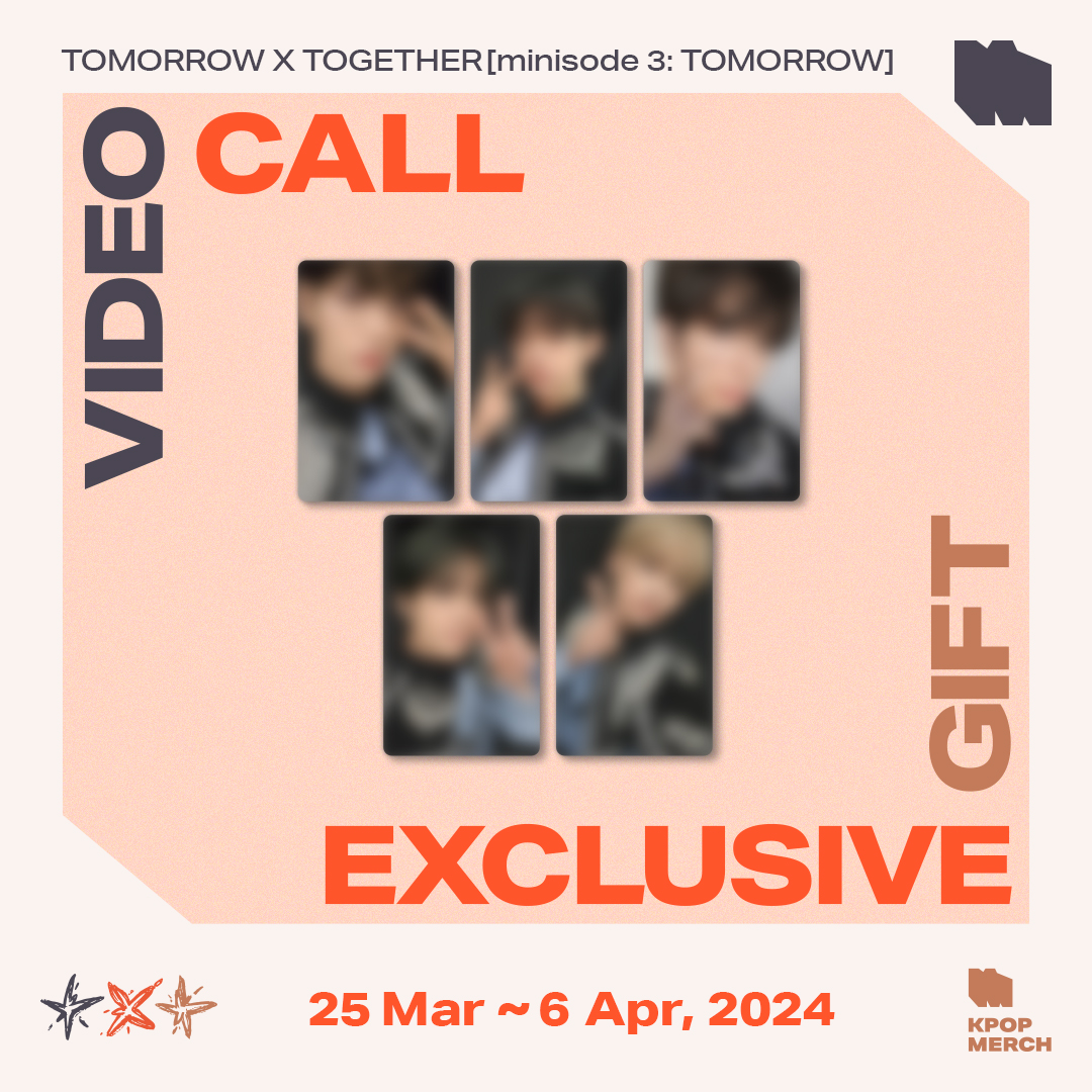 [KPOPMERCH x TXT(TOMORROW x TOGETHER) Video Call EVENT]

✅Buy [Video Call EVENT] TXT - minisode 3: TOMORROW from KPOPMERCH Shopee Store and get a Video Call chance!

[📍JOIN HERE]
🌐 KPOPMERCH Shopee Store
>> linktr.ee/kpopmerchshopee

📃Google Form
>> bit.ly/txt2403-gform-…