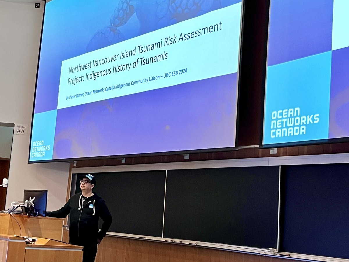 It was an honour to present Tsunami 11th Relative #documentary throughout the week at #UBC Earth Science Building and discuss Ocean Networks Canada’s #tsunami Risk Assessment project to so many students and professors. #knowtheocean