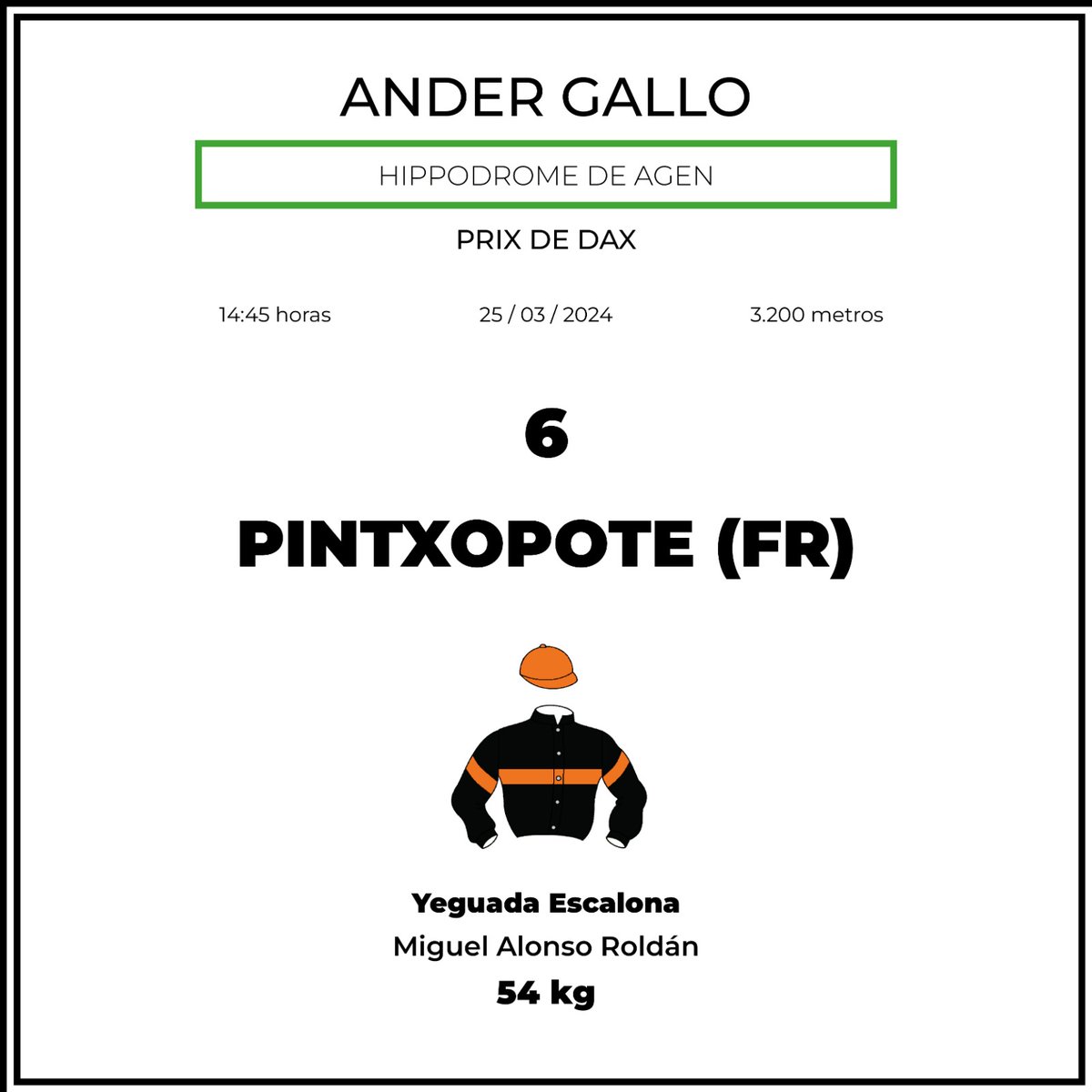 ander_gallo_7's tweet photo. Montas de hoy en el hippodrome de agen 🇨🇵🇨🇵

3° PINTXOPOTE (14:45) https://t.co/nvVyQfA8Em
