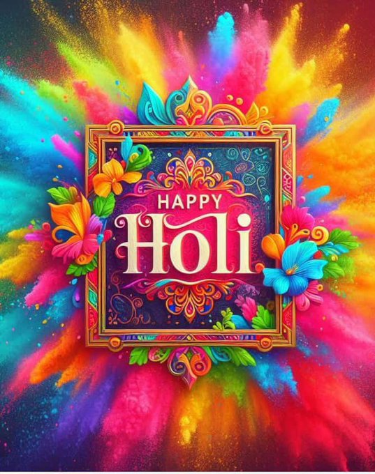 Wishing everyone a very Happy Holi. May this Holi fill all colors in your life & fulfil all your wishes !!!   

#HappyHoli #happyholi2024 #Holi #Holi2024 #HoliFestival #HOLIHAI #HolikaDahan #HoliSpecial #होली #होलिकोत्सव