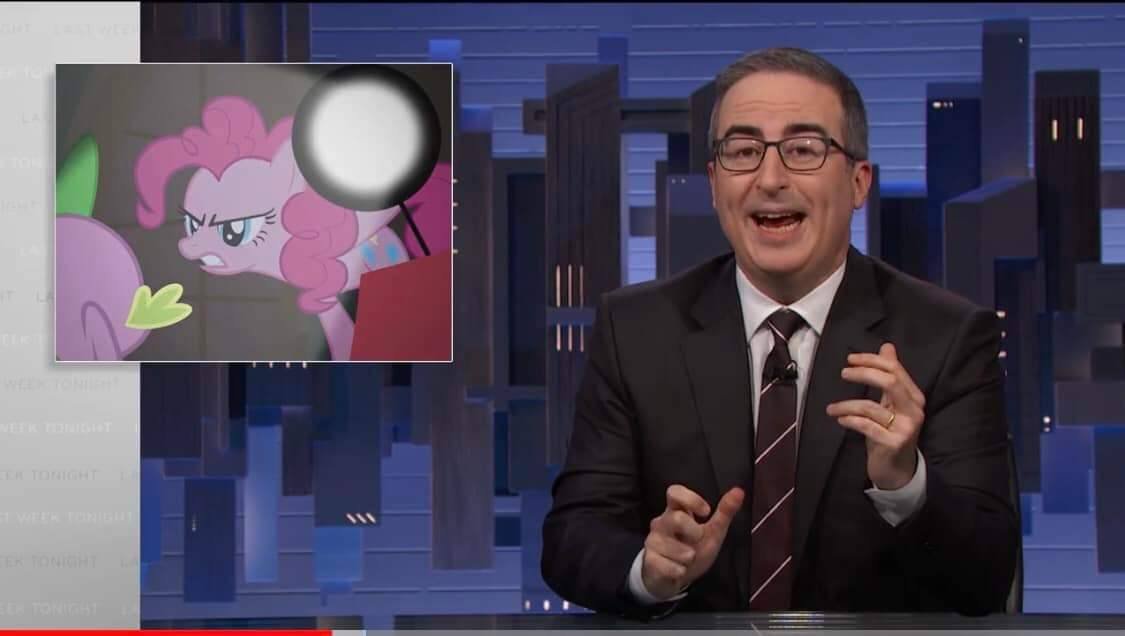 DCBronies's tweet photo. John Oliver brought up ponies once. It was cool. #Brony #ThrowbackThursday https://t.co/EI0w7mtVaH