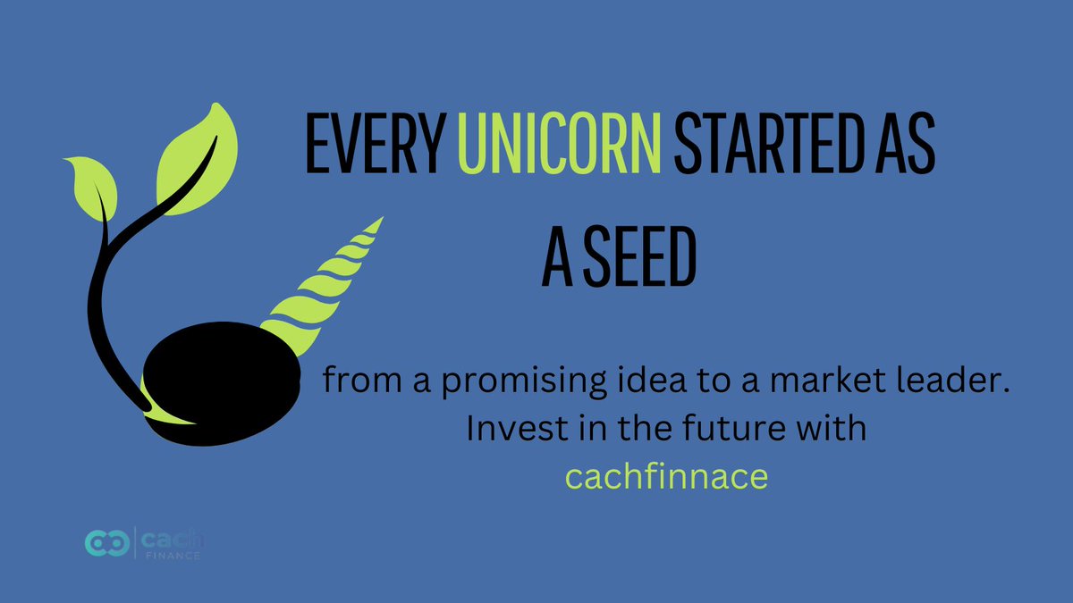 Invest in African startups, be a part of their journey
Plant the seeds of tomorrow's success Today! 
Every Unicorn began as a dream. 

#AfricanInnovation #StartupGrowth #InvestInAfrica #Crowdfunding #EquityCrowdfunding #InvestmentForAll #DemocratizedInvesting #cachfinance…