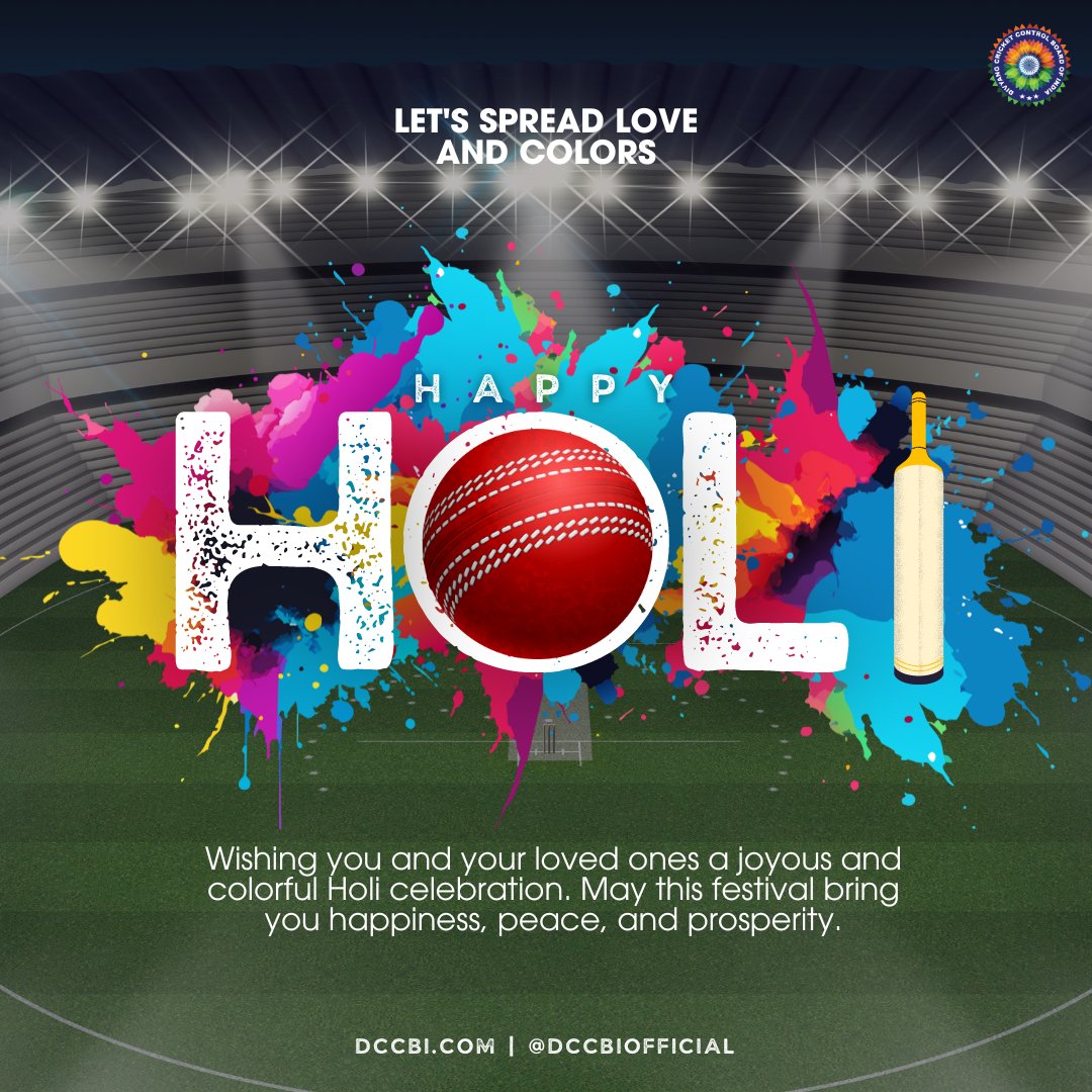 Wishing you and your loved ones a joyous and colorful Holi celebration. May this festival bring you happiness, peace, and prosperity. ❤️🩷💛💚🩵💙💜 #HappyHoli #Holi #DCCBI #DivyangCricket #DisabilityCricket #WheelchairCricket