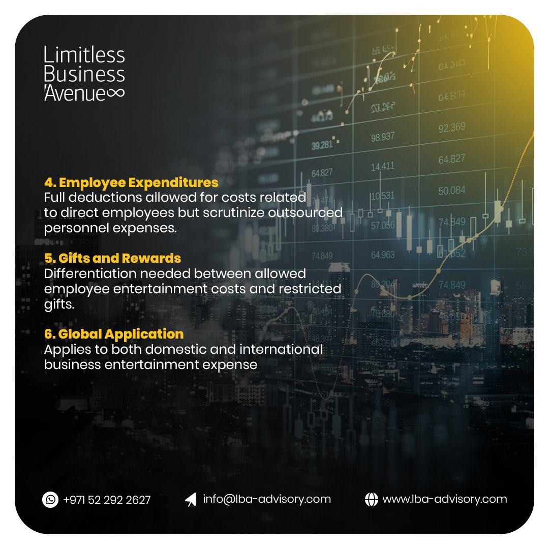 LBAAdvisory's tweet photo. Cut Your Tax Bill in Half: Mastering Entertainment Expenses Under UAE Corporate Tax Law 

Are you inadvertently inflating your tax bill with unchecked entertainment expenses? 

#UAETAX #UAECorporateTaxLaw https://t.co/Bz6Ijk3N6d