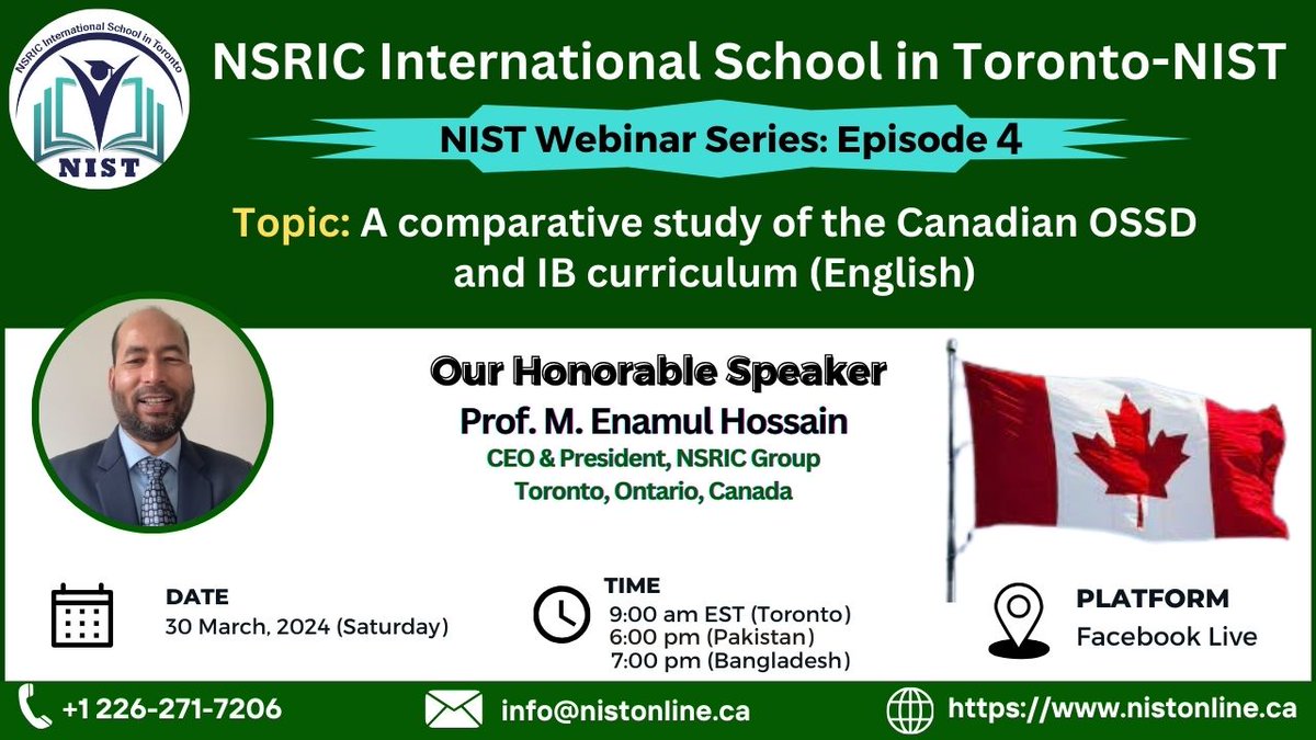 nist_canada's tweet photo. NIST Webinar Series: Episode 4a: 
Our Webinar Series will start on 30 March at 9:00 am (EST) Toronto,  6:00 pm Pakistan, 6:30 pm India and 7:00 pm Bangladesh.
Facebook Page Link: https://t.co/zYZ4VR6Ueh

Visit our website https://t.co/mClPc0wfcf for more information. https://t.co/AVkaGq08xp