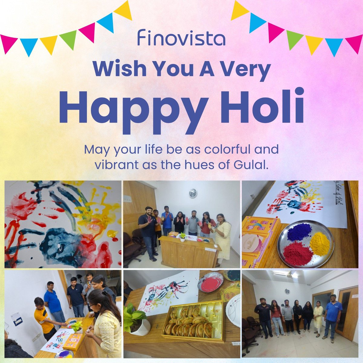 @Finovista wishes you all a vibrant & eco-conscious Holi celebration! 🎇 Let's join hands to embrace sustainability & pave the way for a greener, more promising future. Here's to painting the world with the hues of renewable energy! ✨ #sustainability #happyholi #teamfinovista