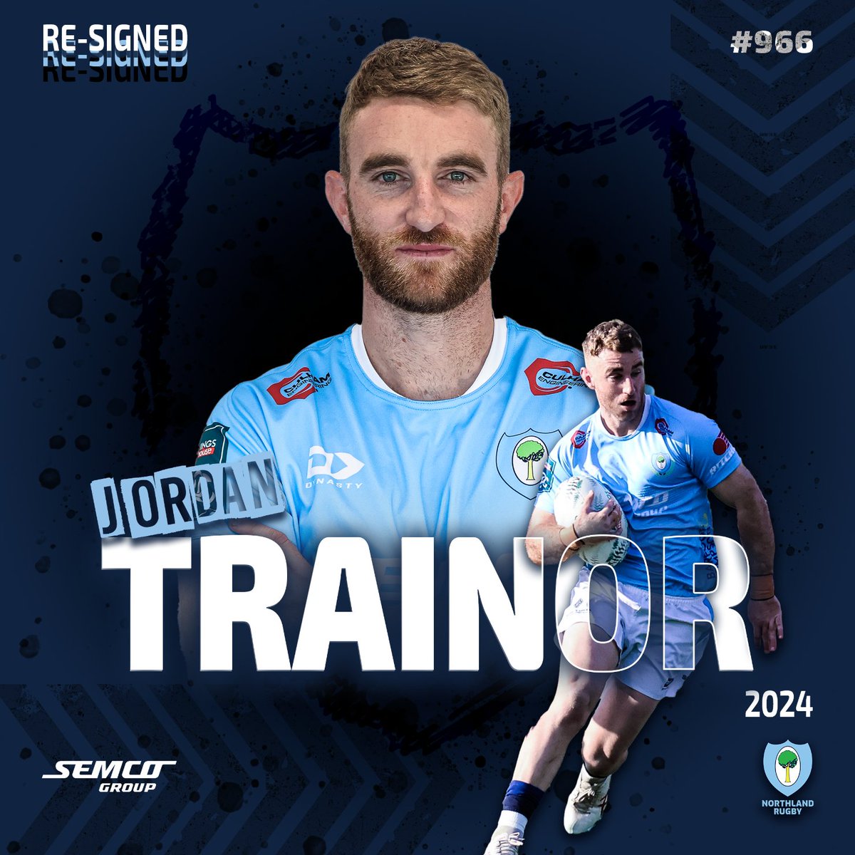 Jordan Trainor has re-signed with Semco Northland Taniwha for the 2024 season. #NorthlandProud #UpTheTanis