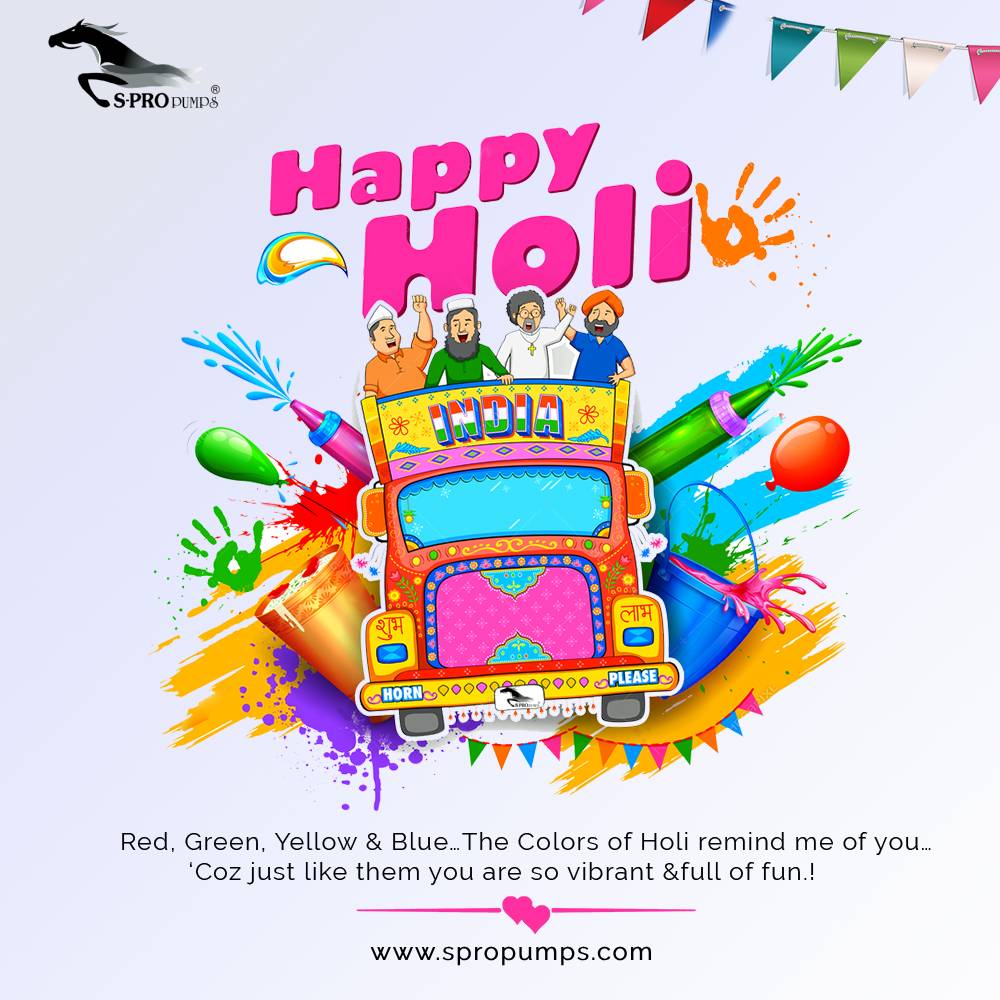 spropumpsindia's tweet photo. Let’s splash colors and spread smiles this Holi! 😄 May your day be filled with laughter and fun. Happy Holi! https://t.co/sd3igv1CyU