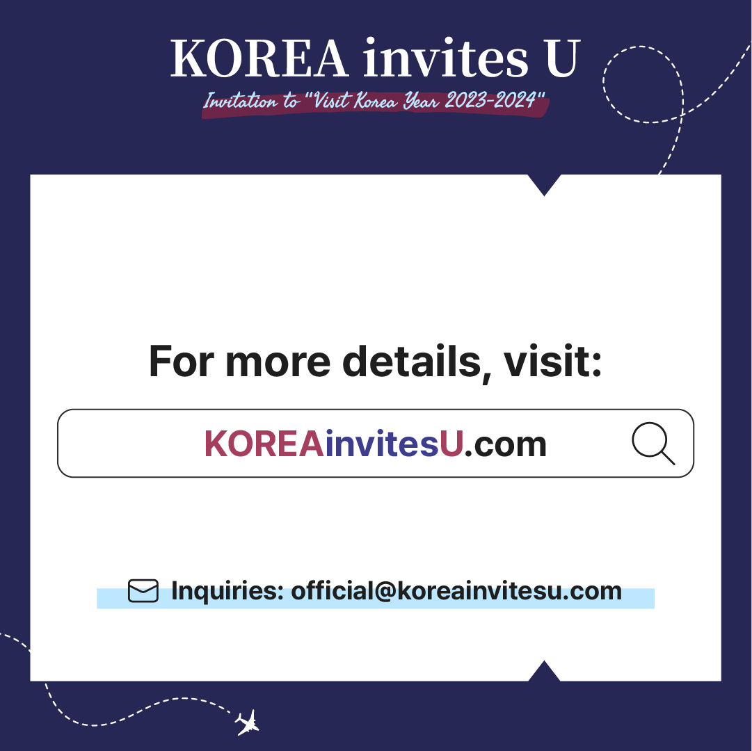 Get a chance to win an all-inclusive trip to Korea!😃Submit your story about Korea with photos and videos to increase your chances of winning!😉It's perfect time to travel to Korea with 'Visit Korea Year 2023-2024'!🥰 💠Korea invites U Event: koreainvitesu.com