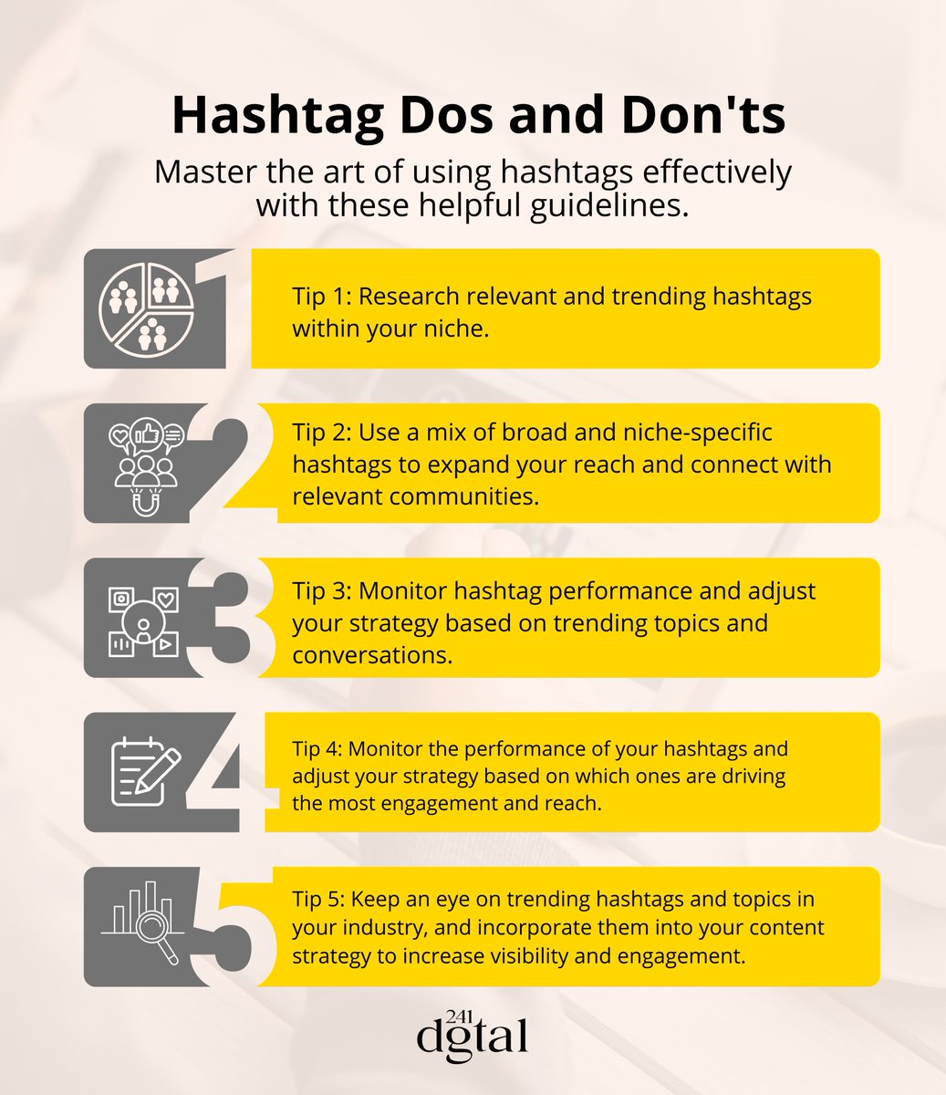 Master the art of hashtags! 🔍 Discover the dos and don'ts of hashtag usage for maximum visibility. #HashtagTips #BoostYourReach #EffectiveHashtags Ready to level up your hashtag game? Check out our hashtag guide now!
