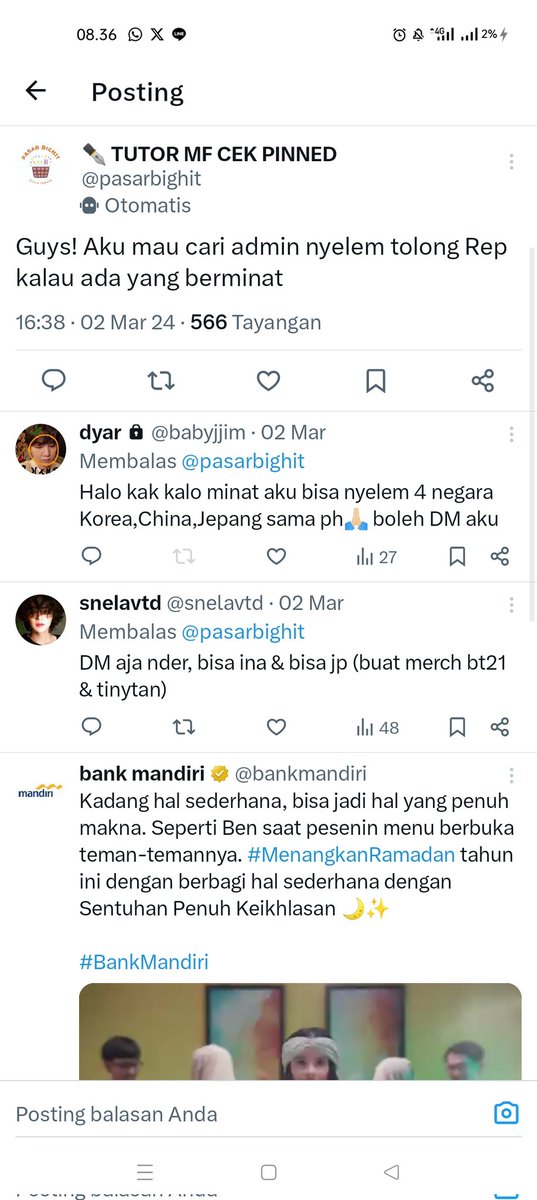 justme_ciaa's tweet photo. THREAD PENIPUAN &amp; SCAM 10JUTA+ oleh Dyar @babyjjim

1. pada tanggal 2 Maret kmren aku dan admin ku memutuskan nyari admin nyelem di base karena admin 1 ku lagi sibuk rl.
Singkat cerita aku udah Nemu dan ketemu lah sama si dyar ini 
Bukti pas Aku cari di base dan dia koment https://t.co/bzAZdeX93q