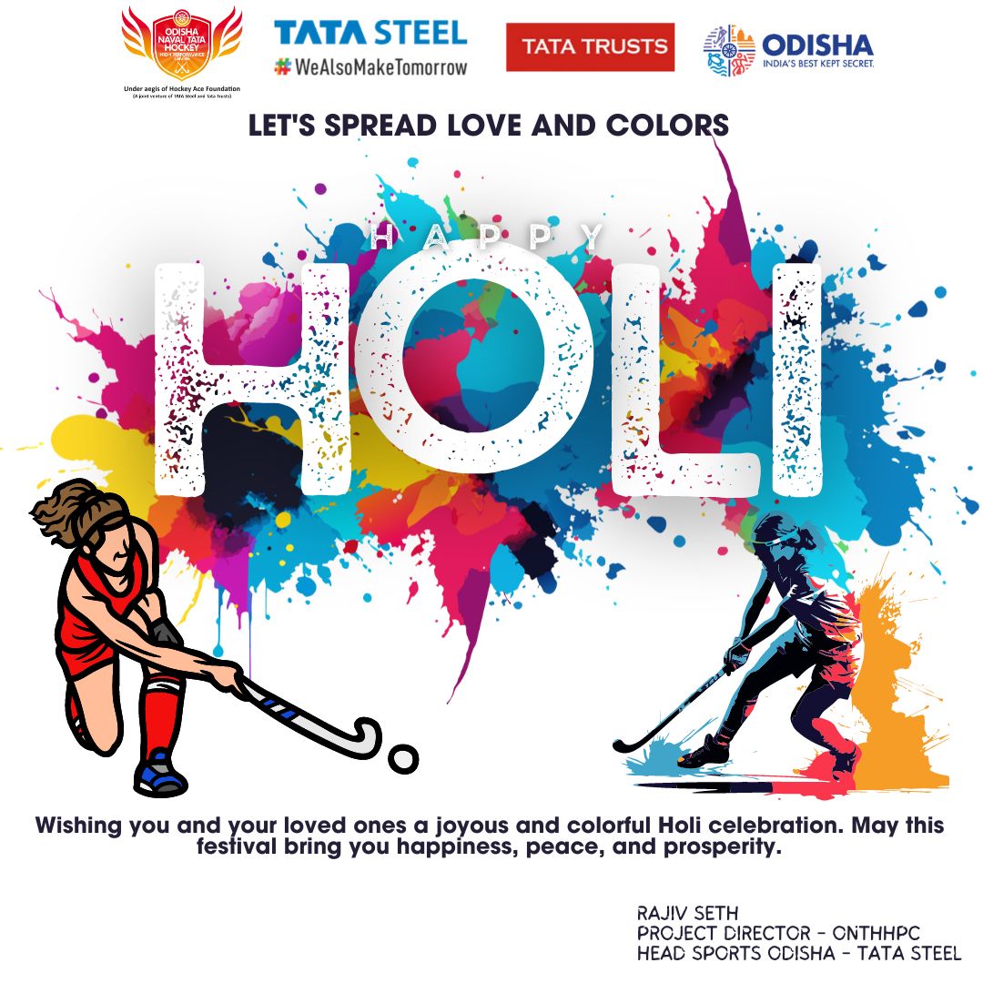 ✨🌈 Let’s embrace the colors of happiness, love, and unity today. May your life be as vibrant as the Holi hues. Spread joy, play safe, and cherish every moment.🎨 
🌈 𝙃𝙖𝙥𝙥𝙮 𝙃𝙤𝙡𝙞, 𝙚𝙫𝙚𝙧𝙮𝙤𝙣𝙚!🌈

#hockey #HappyHoli #happyholi2024 #Odisha #tatasteel #TataTrusts