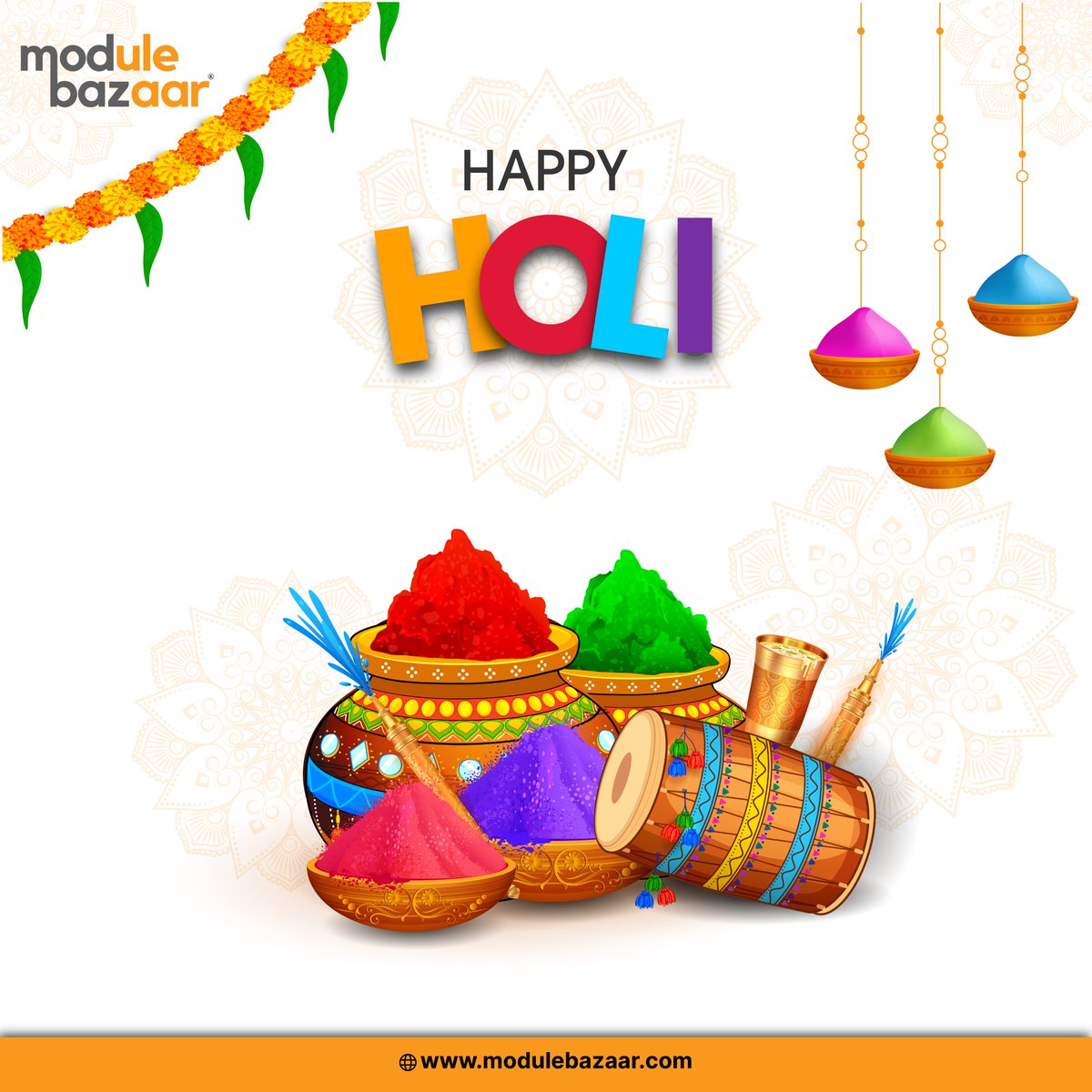 ModuleBazaar's tweet image. 🥳Wishing you a Holi filled with vibrant colors, joyous moments, and endless laughter! May this festival of colors paint your life with hues of happiness and prosperity. Happy Holi!

#egs #holi #happyholi #festivalofcolours #festival #colours #happiness #joyful #letsconnect