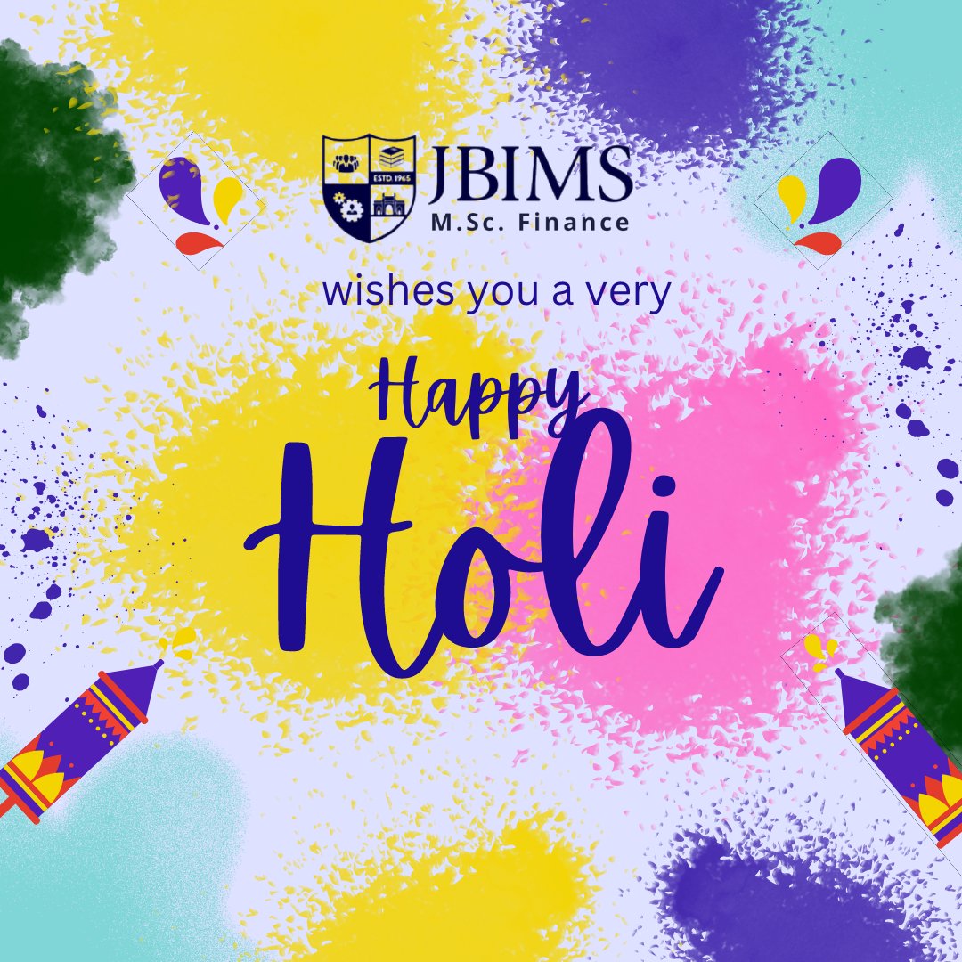 JBIMS_MSc's tweet photo. JBIMS https://t.co/InSoptxFrd. Finance wishes you a very Happy Holi. May the vibrant colours of Holi illuminate your path towards progress and continued success.
#jbims #finance #lifeatjbims #msc #mscfinance #happyholi https://t.co/eI5P80m5BC