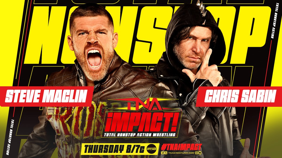 THURSDAY at 8/7c on @AXSTV @SteveMaclin vs @SuperChrisSabin #TNAiMPACT