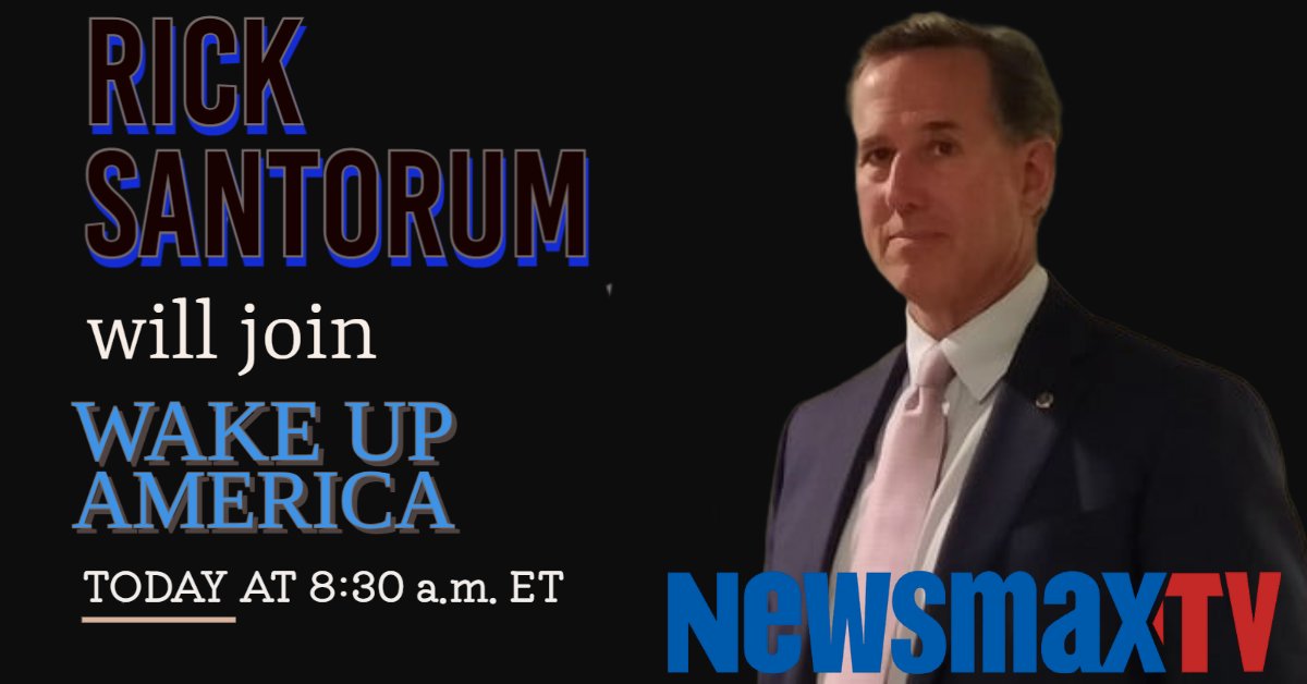 .@RickSantorum joins @RobFinnertyUSA and @SharlaMcBride this hour on @NEWSMAX to discuss today's top news on the political scene. Hope you will tune in! newsmaxtv.com #SpeakerJohnson #TrumpTrial #Newsmax