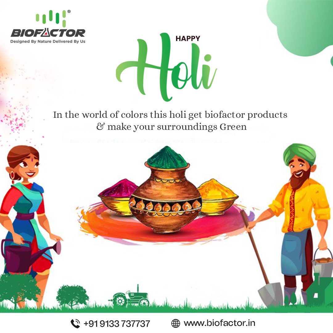 BiofactorIndia's tweet image. May your fields bloom with colors of joy and prosperity! Wishing you a vibrant and blessed Holi from all of us at Biofactor. 
.
.
#biofactor #agriculture #holi #holi2024 #holifestival #happyholi #happyholi2024 #holifestival2024 #festivalofcolours #holicelebration #indianfestvial