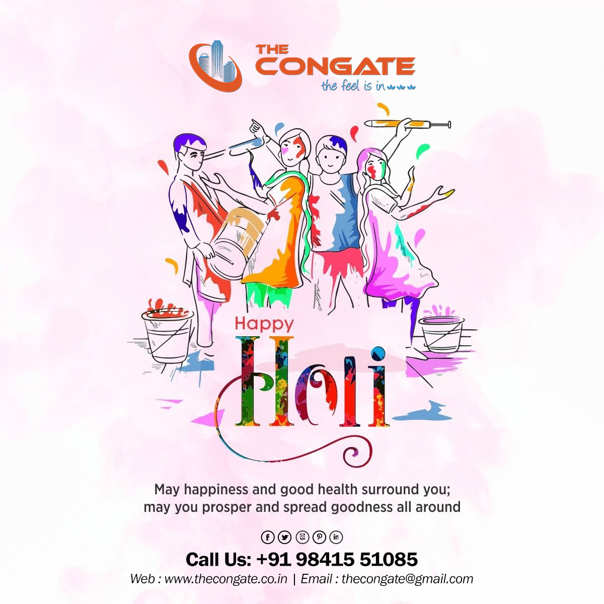 Happy Holi!! #holiwishes #holicelebration #holi #colors #festival #HappyHoli #congate #thecongate #Chennai