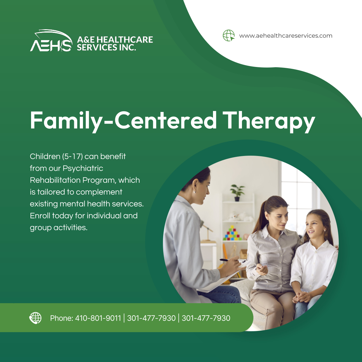 aehealthcaresvc's tweet image. Empower your child&apos;s mental health journey with our family-centered Psychiatric Rehabilitation Program. We provide customized activities and support for lasting progress. Contact us today! 

#ChildMentalHealth #RehabilitationProgram #BaltimoreMD #OutpatientMentalHealthClinic