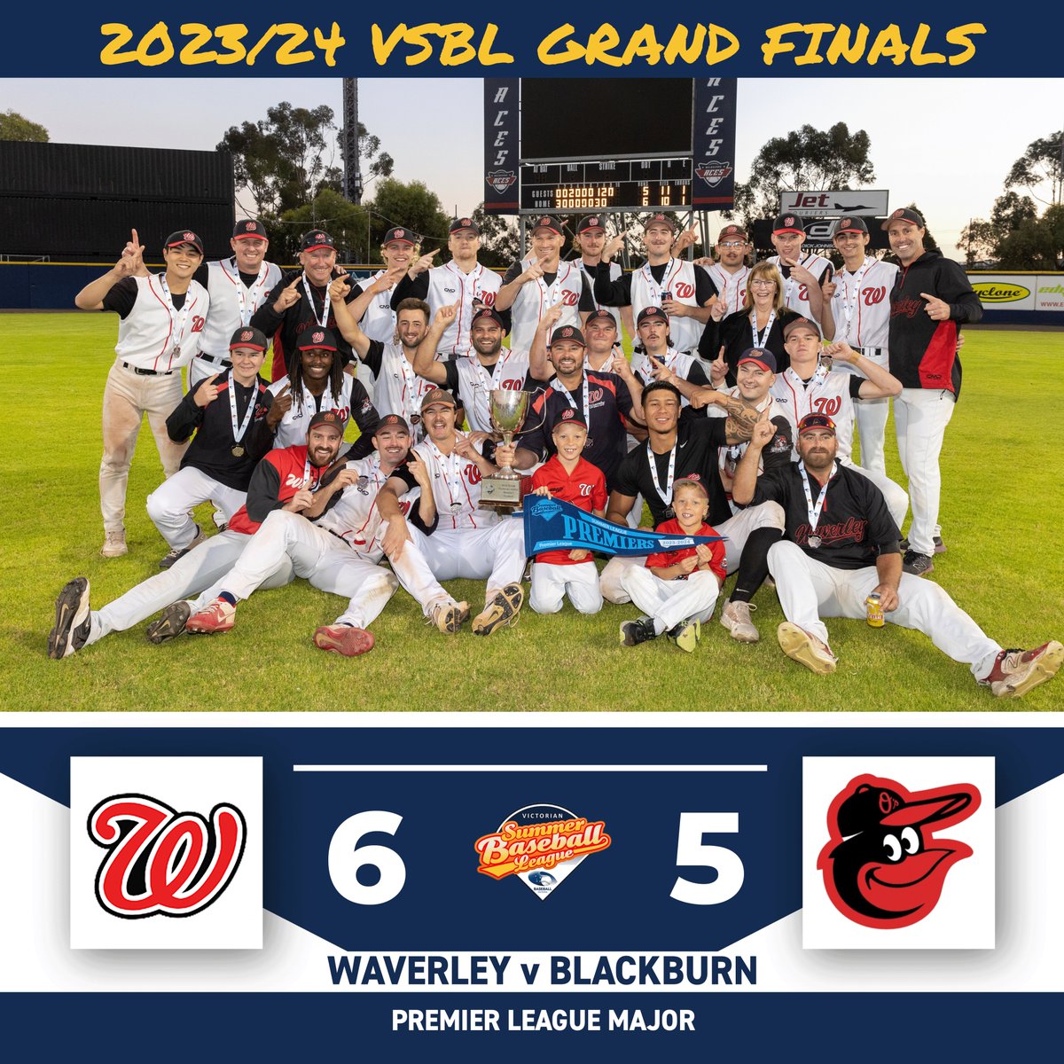 BaseballVic's tweet photo. A huge congratulations to Waverley - our Premier League Major Champions! 👏👏  

Well done Wildcats!   

📸 Sandra Lee Photography   

#VSBL⚾️ 
#summerleague⚾️ 
#summerbaseball⚾️ https://t.co/MjEZCWa2rS