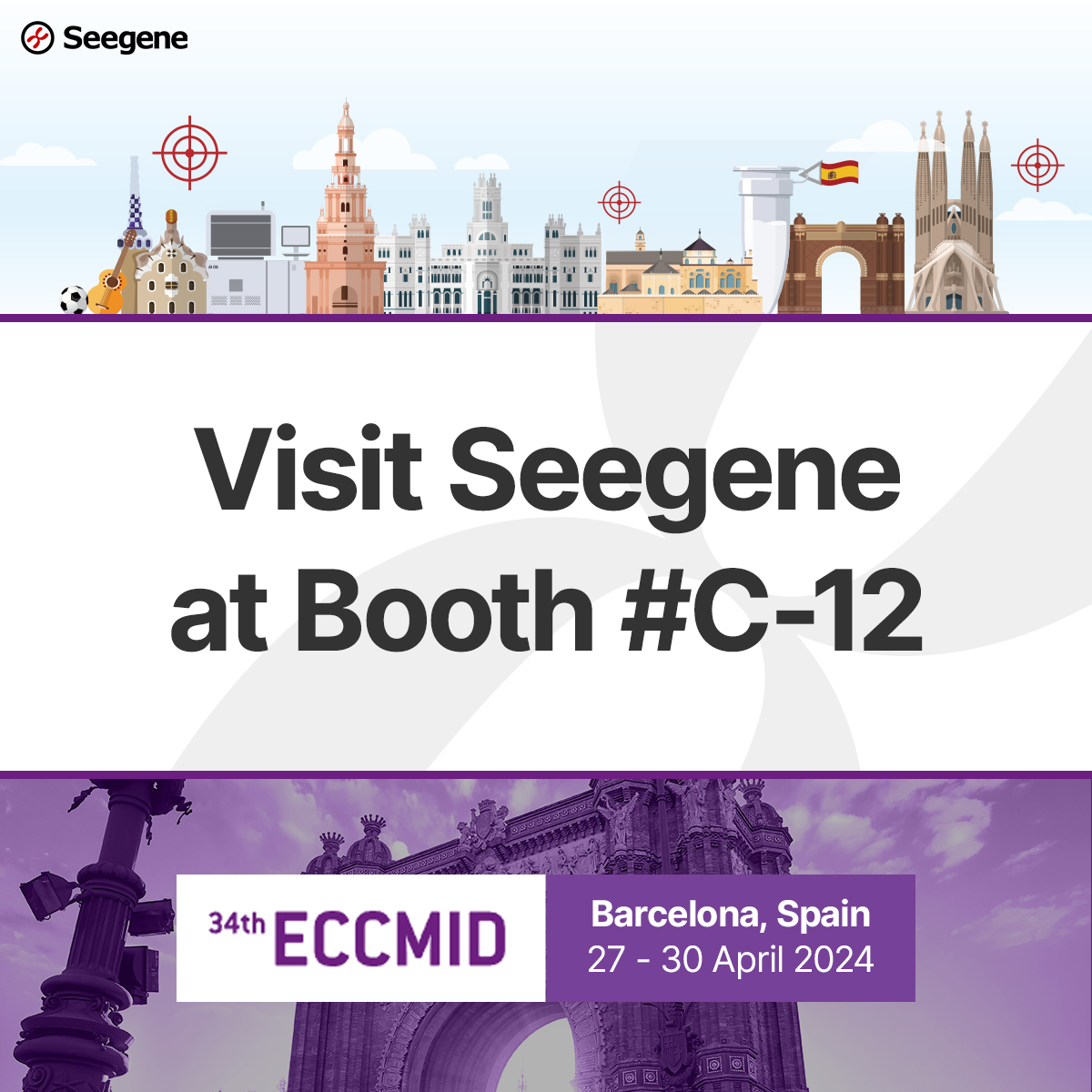 Meet Seegene at #ECCMID 2024, from April 27 to 30 in Barcelona, Spain. Engage in a cutting-edge medical congress while experiencing the irresistible charm of Barcelona, a city that perfectly combines knowledge and adventure. Visit us at booth C-12 for more information! #Seegene…