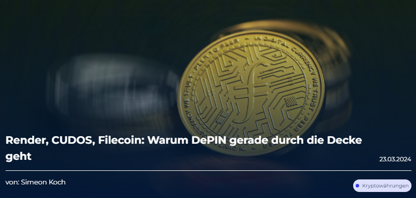 HKCMNews's tweet image. #Render, #CUDOS, #Filecoin: Warum DePIN gerade durch die Decke geht

Hier geht&apos;s zum Artikel: 
hkcmanagement.de/tradingroom/re…