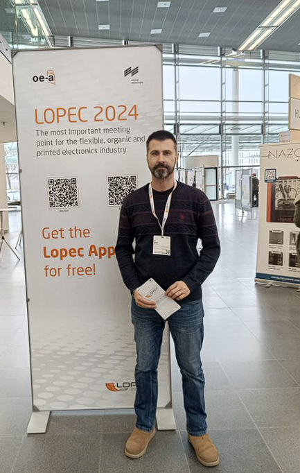Our team members Dr. Mitar Simic and Mr. Adrian Stavrakis followed the annual OE-A Meeting in Munich, as well as the LOPEC fair, between March 4th – 8th.
Lots of great interaction with key stakeholders in the fields of #flexible and #organic #electronics.