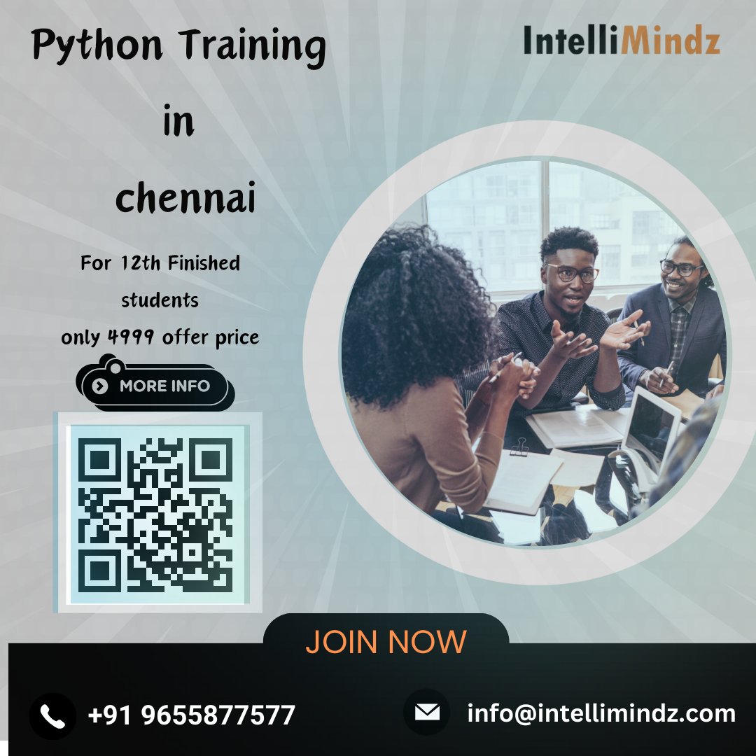 Looking for top-notch Python training?
Check out Intellimindz! 
More Info:bit.ly/4bhGkAx
☎️+91 9655877677       
📲wa.link/9ijqez
#PythonTraining #Intellimindz #CodingSkills