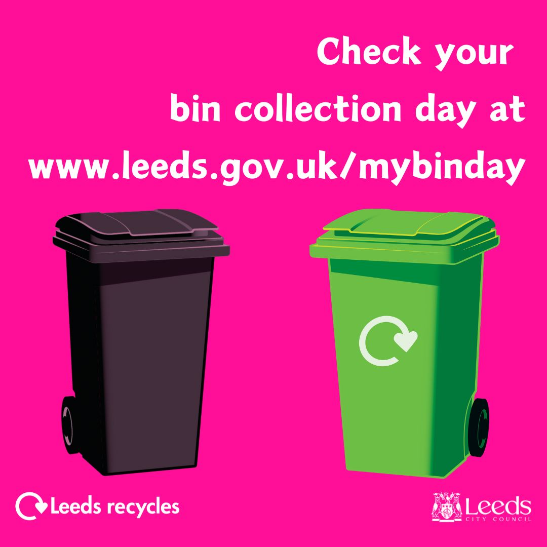 Rubbish at remembering to put your bins out? Head to leeds.gov.uk/mybinday to check your collection dates or download the handy Leeds Bins app to get bin day reminders straight to your phone!
