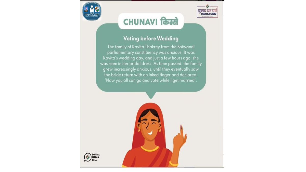 Interesting  tales from Indian Elections!

C for #castVote

#Votesrikakulam #Mivotumishakti #Chunavkaparv #Deshkagarv #loksabhaelection2024 #ecisveep #controlroomsrikakulam