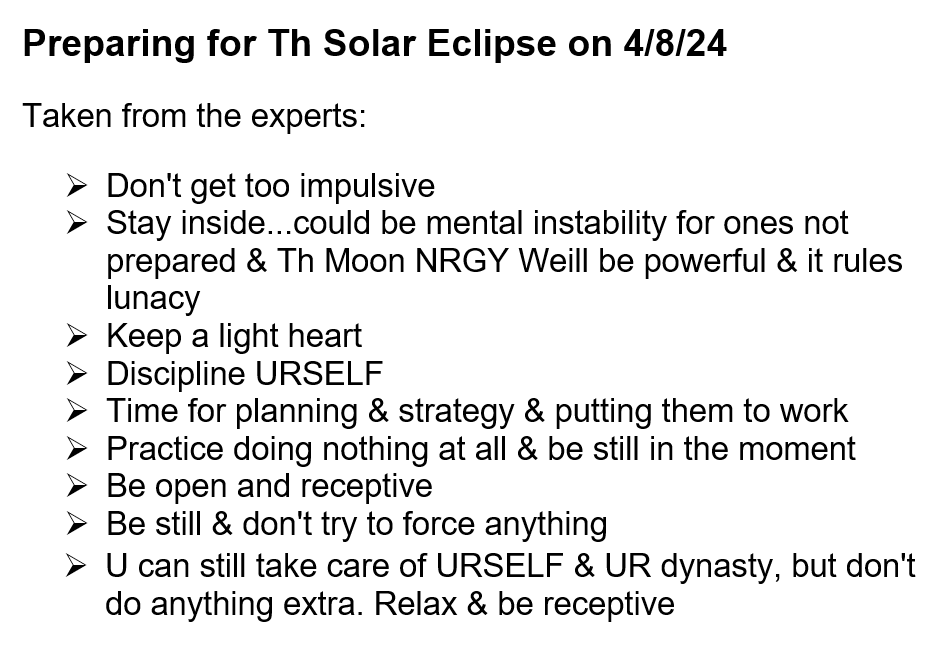 Preparing for The Solar Eclipse on 4/8/24...