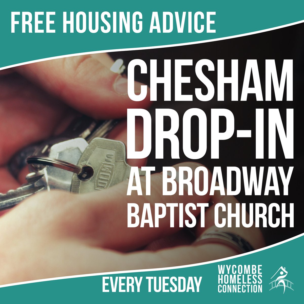 If you are in Chesham or the local surrounding area and are worried about keeping your home, come to our FREE weekly housing advice and homelessness prevention drop-in session. Just drop by to see us on Tuesdays, 2pm - 4pm. Broadway Baptist Church, 78 The Broadway, HP5 1EG