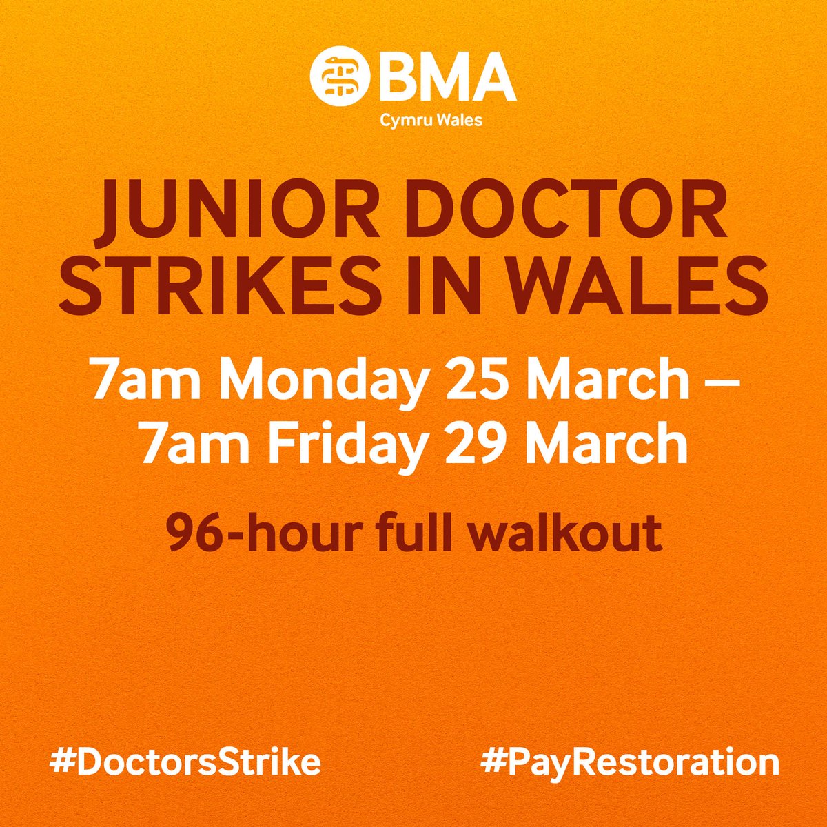 🏴󠁧󠁢󠁷󠁬󠁳󠁿 🪧 Junior doctors in Wales begin 96-hour full walkout over pay Press release: ➡️ bit.ly/4a73ets