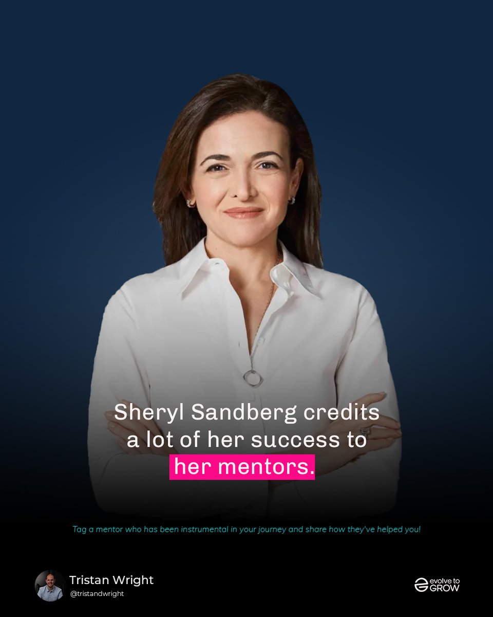 Sheryl Sandberg credits a lot of her success to her mentors. 

Tag a mentor who has been instrumental in your journey and share how they've helped you!

#Coach #BusinessCoach #BusinessCoaching #BusinessAdvice #BusinessMentor