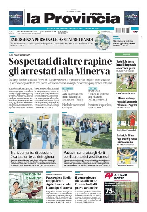 La #primapagina della @provinciapavese oggi in #edicola #Pavia #Vigevano #Voghera #gruppoGedi