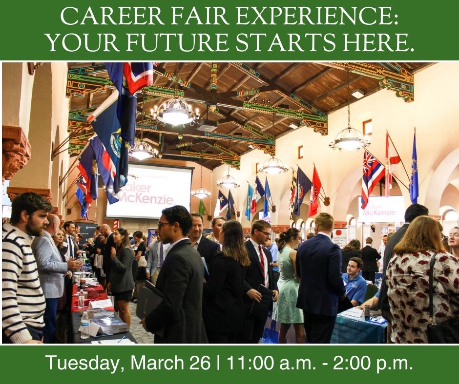 TOMORROW: Stetson Law's Career Fair Experience will bring more than 50 employers to the Great Hall, Mann Lounge, and even the foyer. It's the perfect opportunity to find a summer job, clerkship, or post-grad position. Join us: tinyurl.com/4cky5nz8