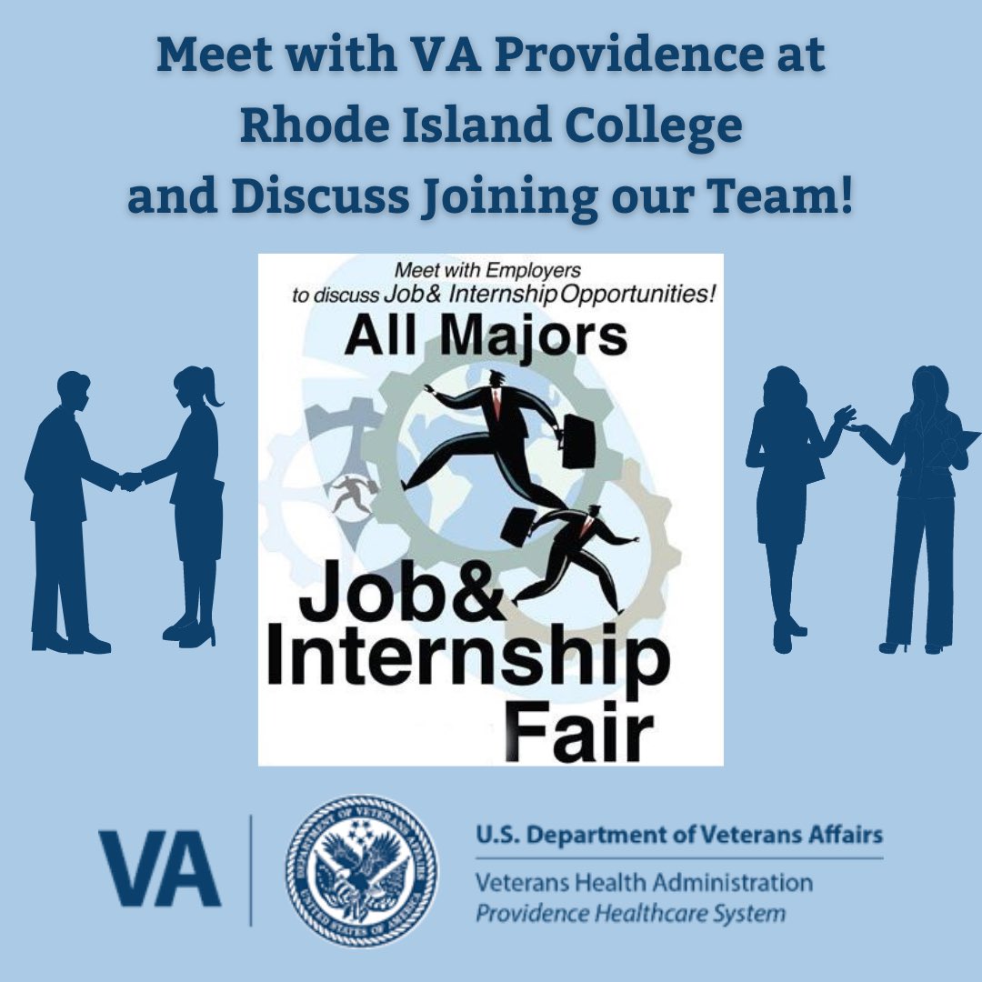 🌟 Attention Job Seekers! 🌟

The VA Providence Healthcare System is thrilled to be a part of the Rhode Island College Job Fair this Wednesday, March 27th.

#VACareers #JobFair #RhodeIslandCollege #VeteranAffairs #MakeADifference #CareerOpportunities #VAProvidence