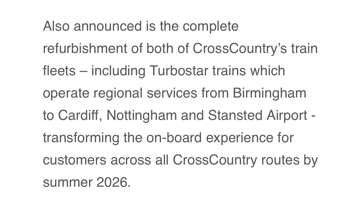 Good news for @CrossCountryUK passengers - the operator has secured another five 221s (ex @AvantiWestCoast ) from Beacon Rail, in addition to the seven already due to transfer from June this year
