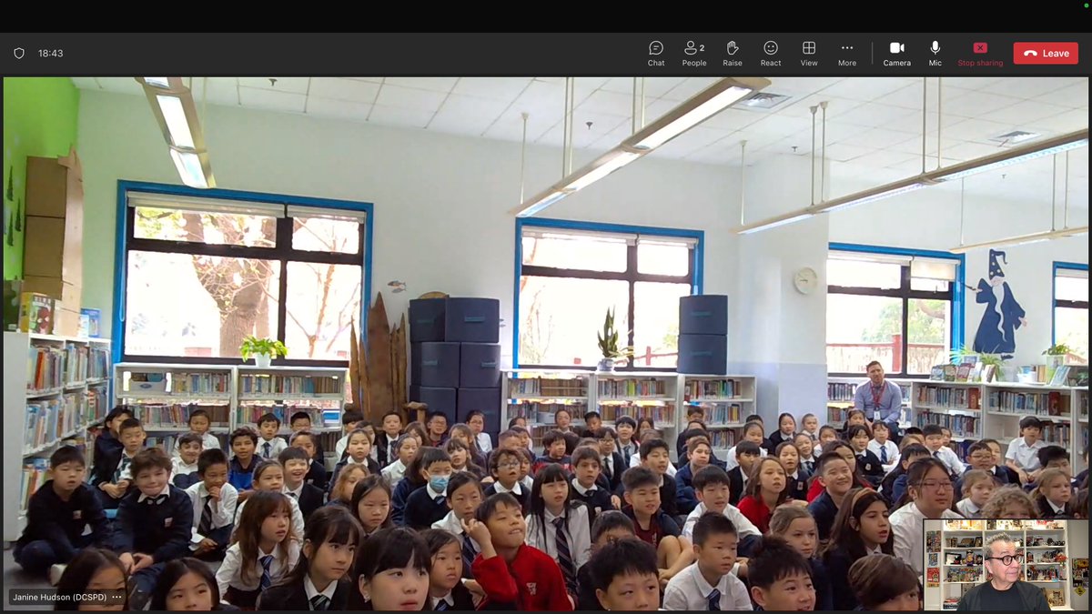 So last night's virtual school visit actually took place this morning. In Shanghai, China. It was 8:40 p.m. in NYC. First thing in the morning at the school! @randomhousekids @RHKidsGraphic