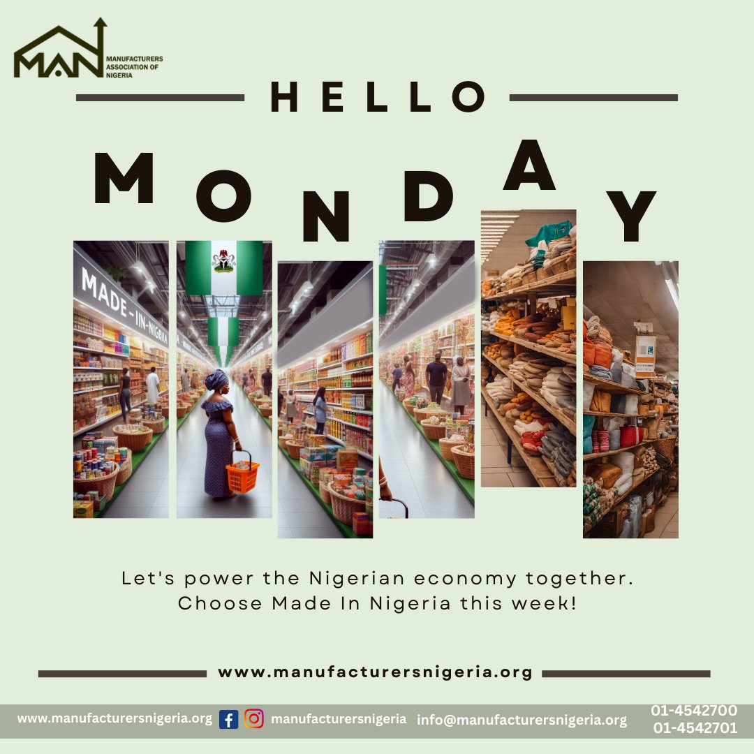 Every purchase makes a difference. Let's support Nigerian businesses and create a thriving economy! #MondayMotivation #SupportLocalBusiness #BuymadeinNigeria #Nigeriaindustry