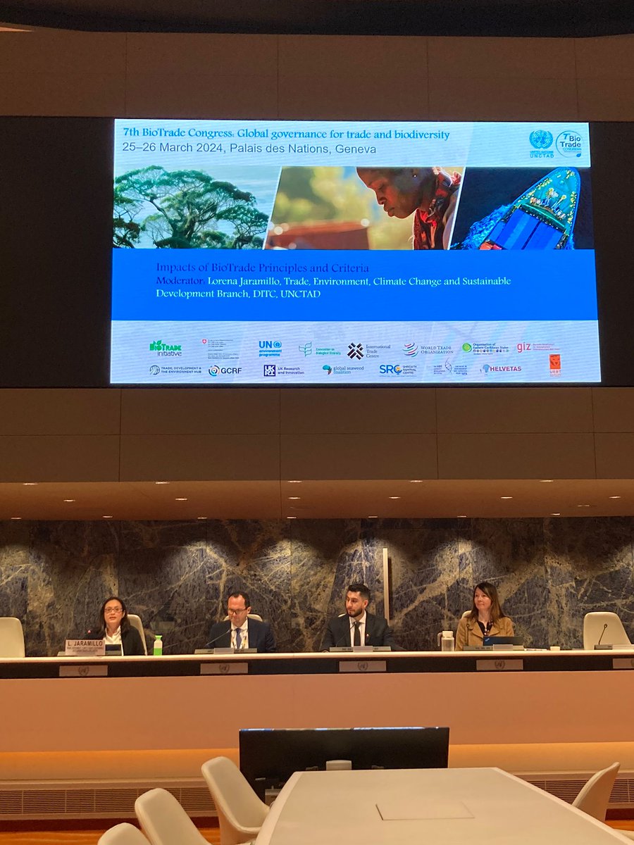 Happening now at 7th #BioTrade Congress. Panel of government representatives and experts share lessons learned from the application of #BioTrade Principles and Criteria and information or available trade data analysis tools #BioTrade #BiodiversityPlan #Biodiversity #Trade #TraBio