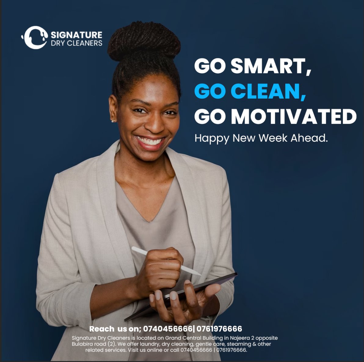 Signature_Dry's tweet photo. This week, go empowered and ready to take on everything, even the heat! 🙃
#HappyNewWeek 
#SignatureDryCleaners
#MondayMotivation https://t.co/nMAYWmYW84